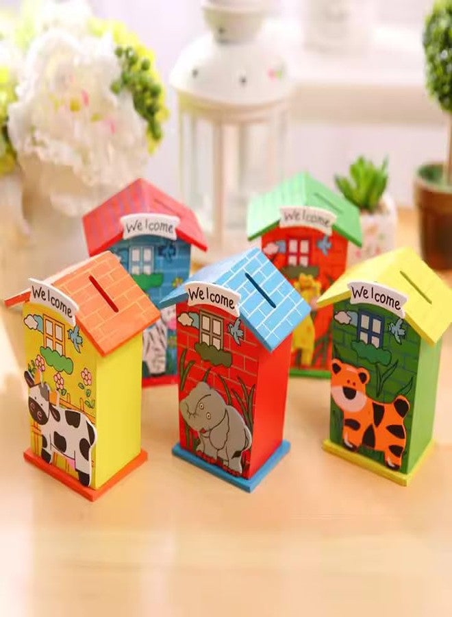 حصالة نقود خشبية للأطفال من مارا بوماي بتصميم حيوانات، تصميم بيت ترحيبي مزخرف | مجموعة حصالة نقود ممتعة للأولاد والبنات | هدية مثالية لأعياد الميلاد (من 6 إلى 10 سنوات) (عبوة من قطعة واحدة) - Image 3